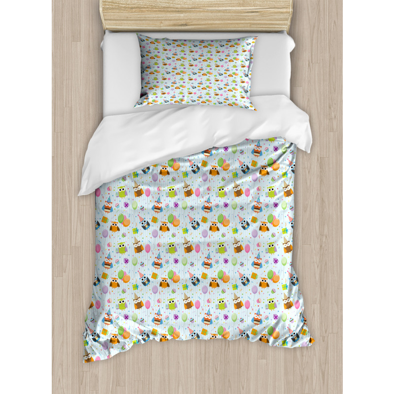 Owls Cakes Presents Duvet Cover Set