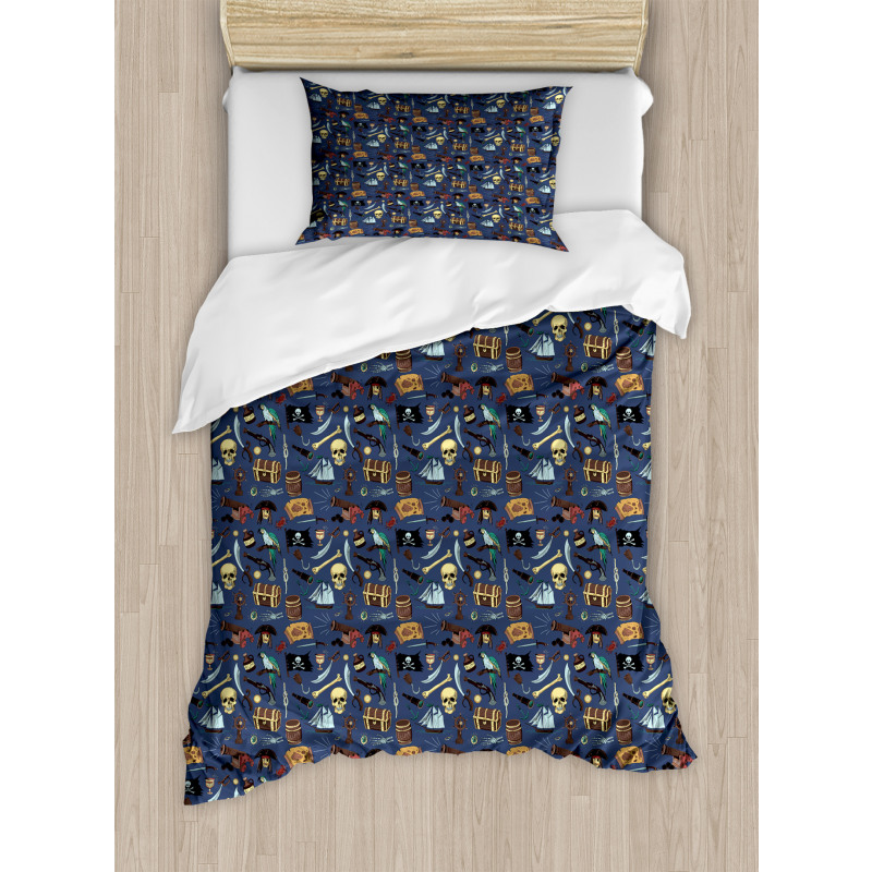 Vintage Cartoonish Design Duvet Cover Set