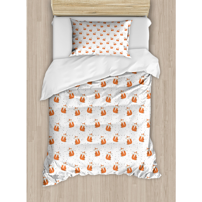 Orange Forest Animal Duvet Cover Set