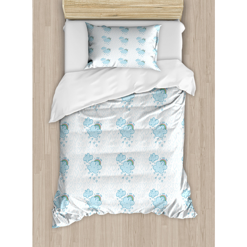 Blue Valentine Cloud Duvet Cover Set