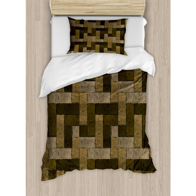 Wooden Parquet Motif Duvet Cover Set