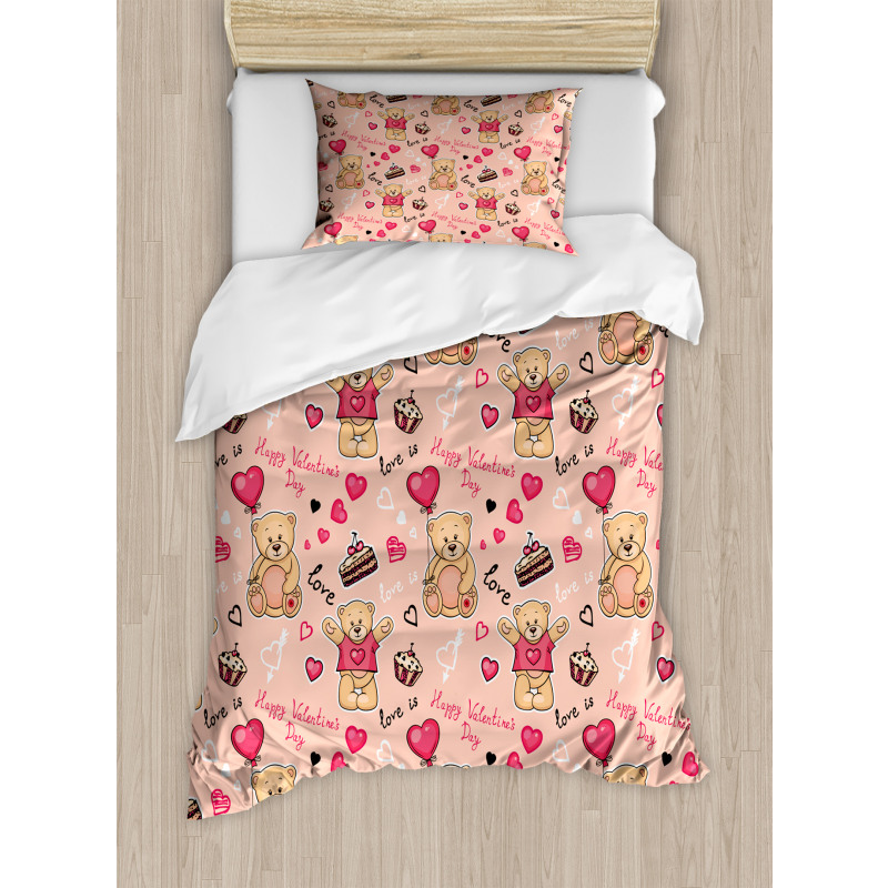 Bear Cake Balloon Duvet Cover Set