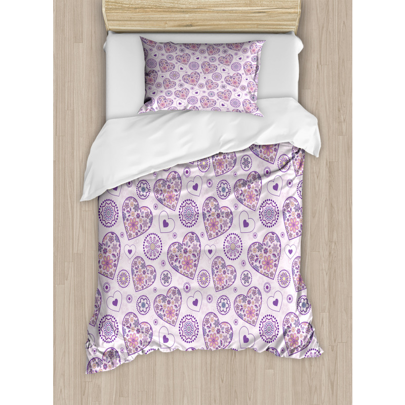 Hearts with Flowers Duvet Cover Set