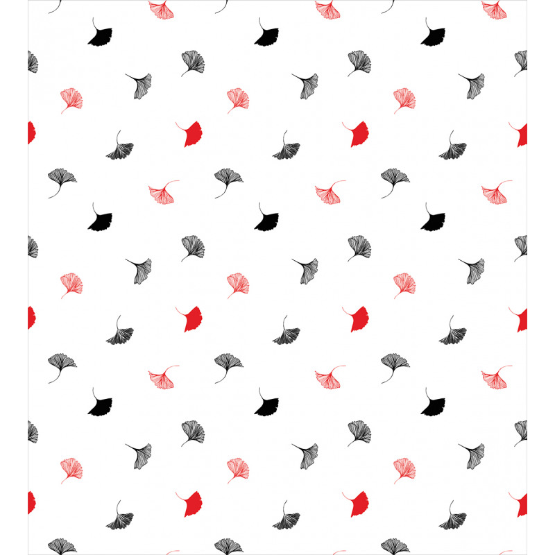 Red Black Ginkgo Leaves Duvet Cover Set