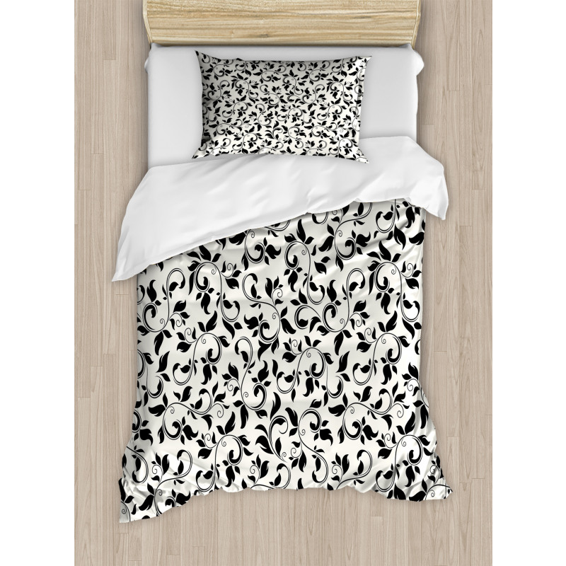 Monochrome Scroll Pattern Duvet Cover Set