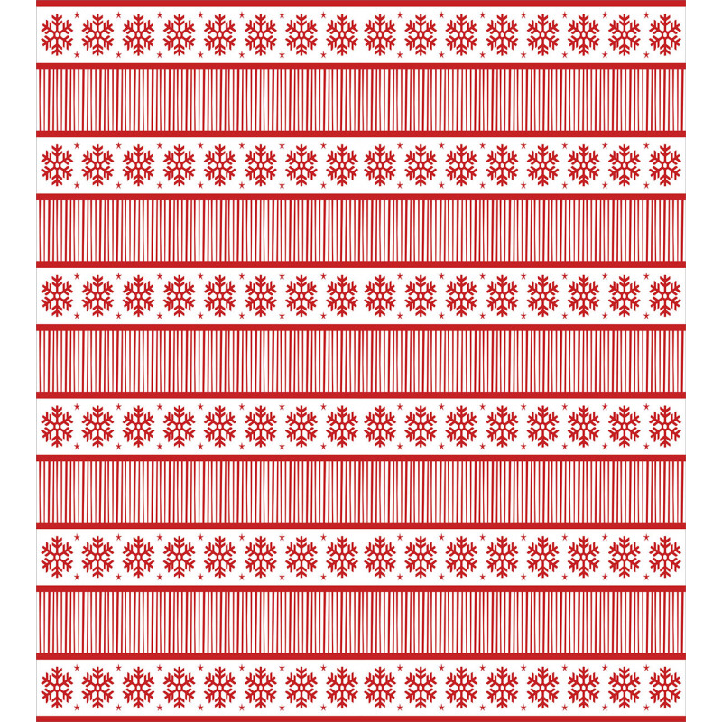 Winter Snowflakes Stripes Duvet Cover Set