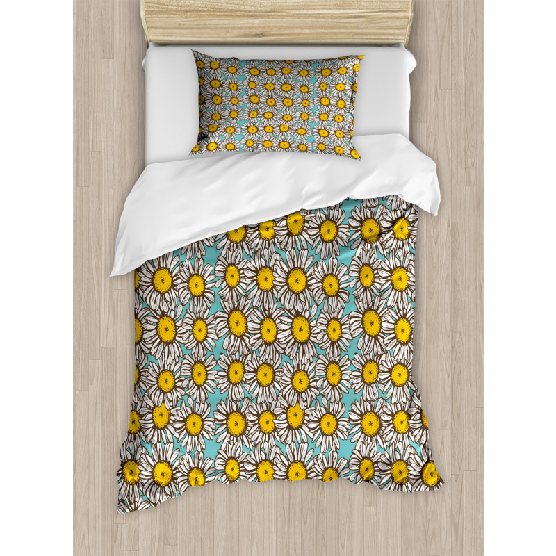 Sketch Daisies Duvet Cover Set