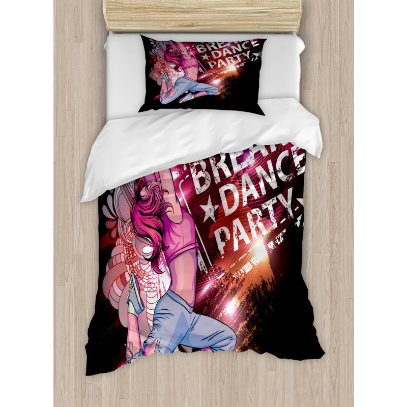 Break Dance Party Theme Duvet Cover Set