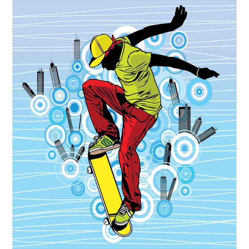 Teenager on Skateboard Duvet Cover Set