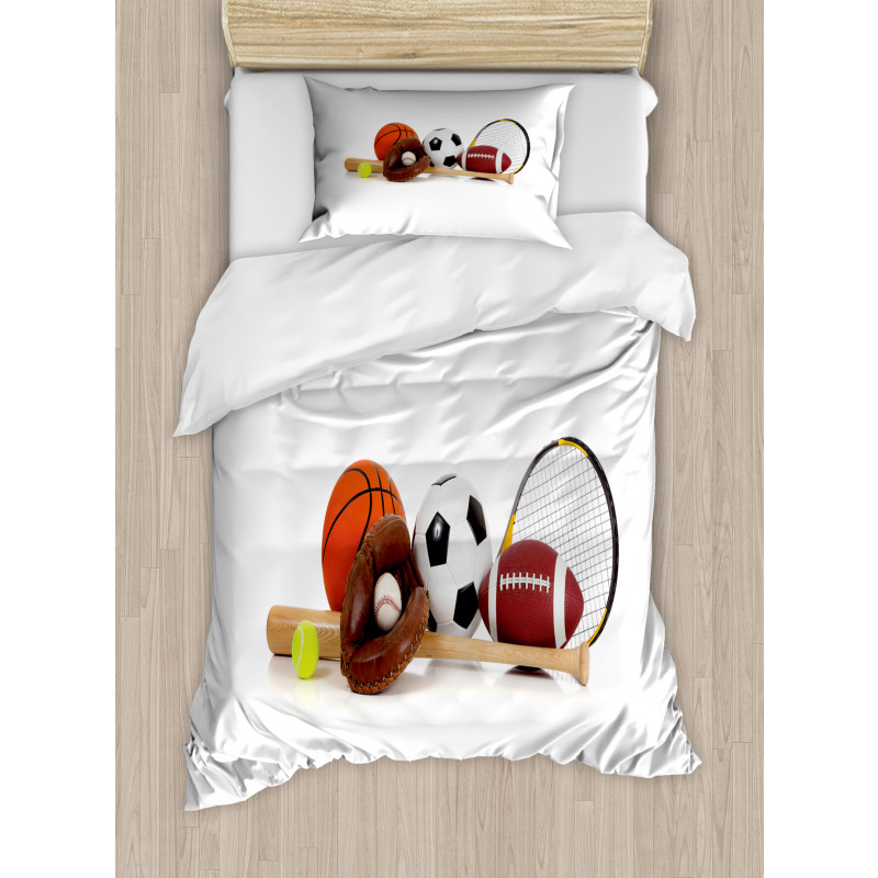 Assorted Sports Equipment Duvet Cover Set