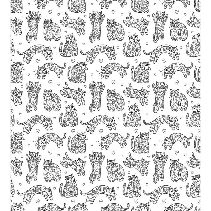 Ornamental Kittens Art Duvet Cover Set