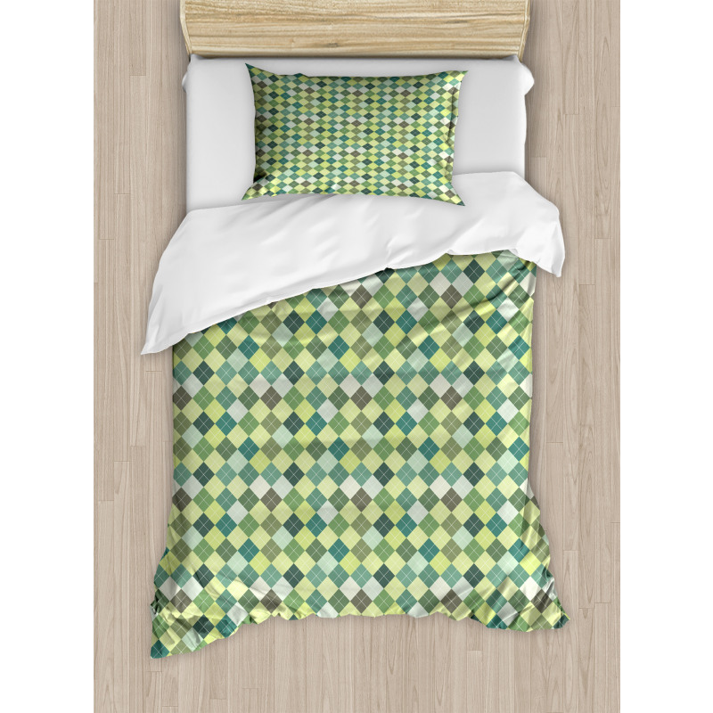 Traditional Argyle Green Duvet Cover Set