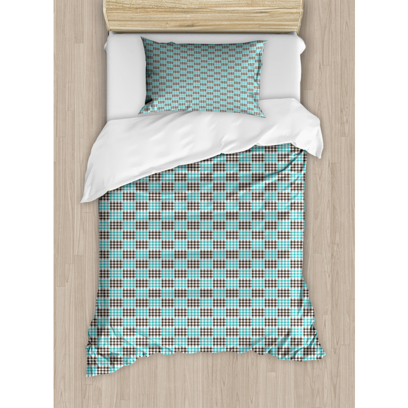 Bicolor Checkered Retro Duvet Cover Set