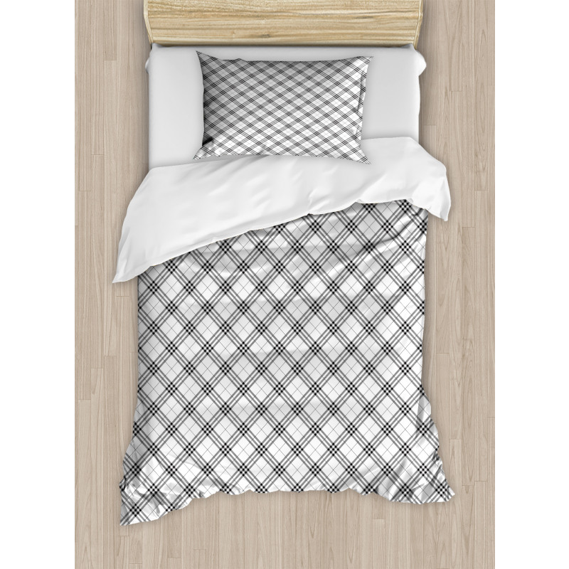 Monochrome and Diagonal Duvet Cover Set