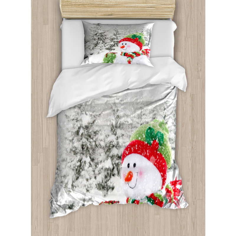 Snowy Woodland Holiday Duvet Cover Set