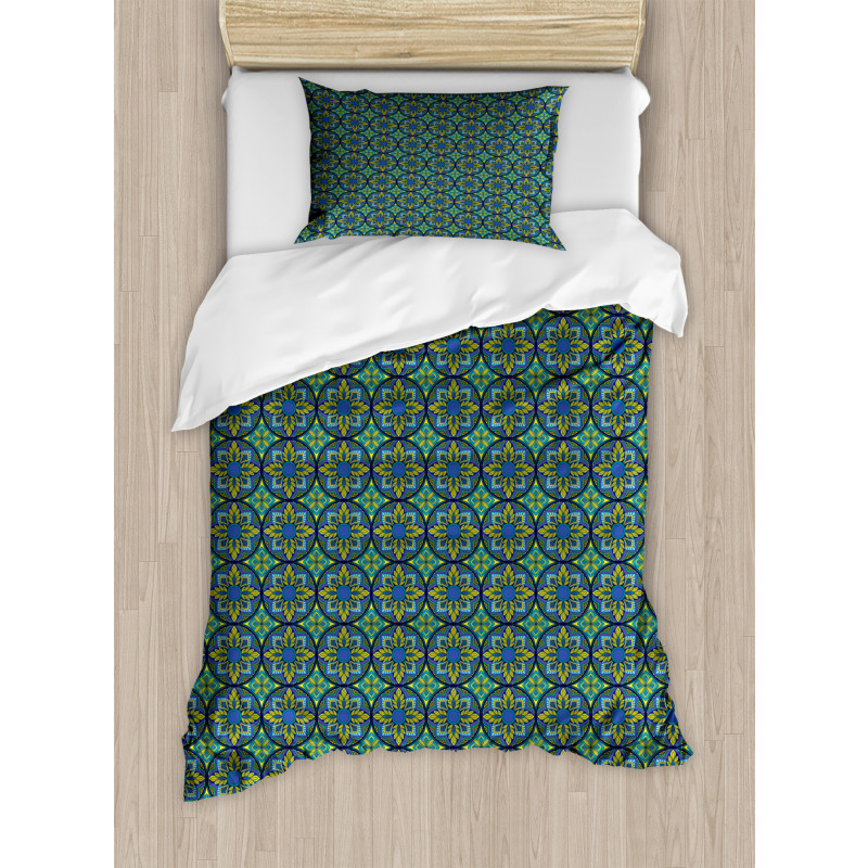 Mosaic Tiles Pattern Duvet Cover Set