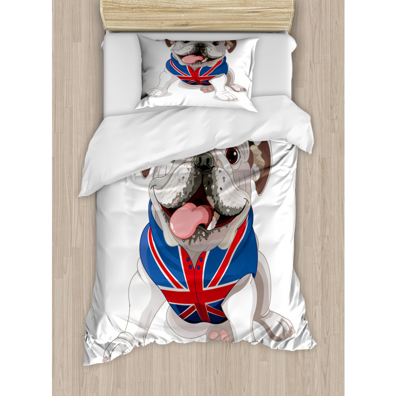 Puppy with Flag Duvet Cover Set