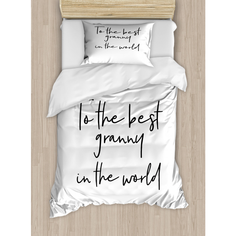 Calligraphy Letters Duvet Cover Set