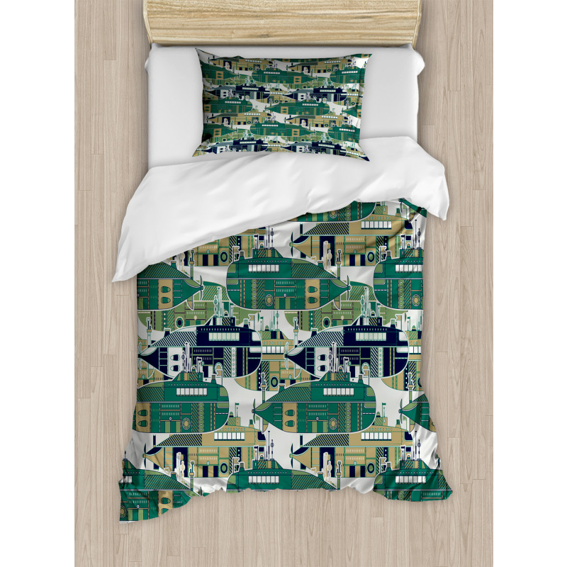 Old School Submarine Duvet Cover Set