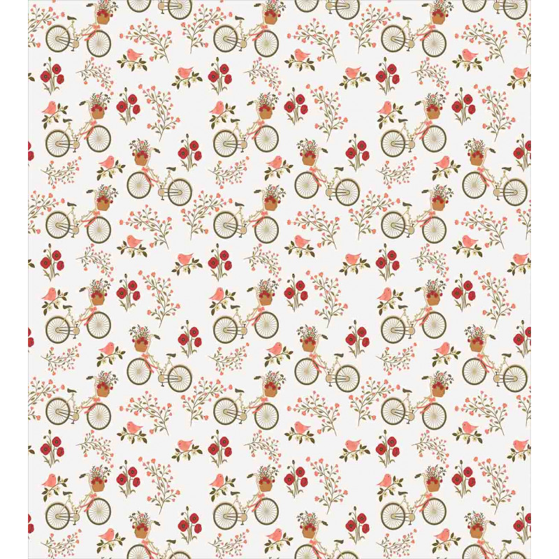 Bikes Poppy Flowers Duvet Cover Set