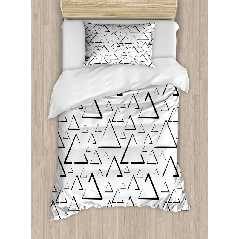 Monochrome Triangles Duvet Cover Set