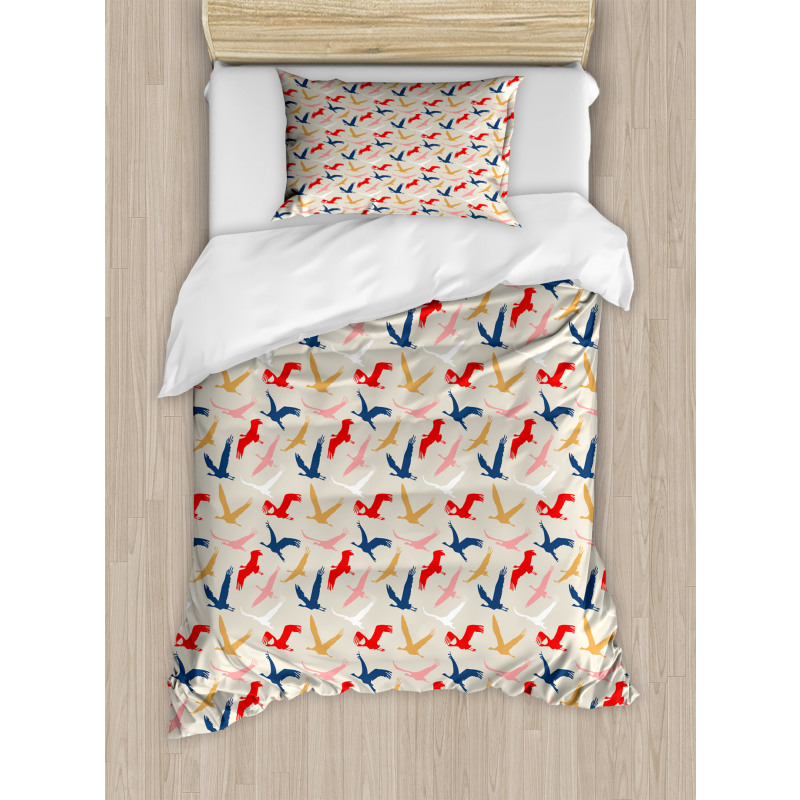 Pelicans Silhouettes Duvet Cover Set