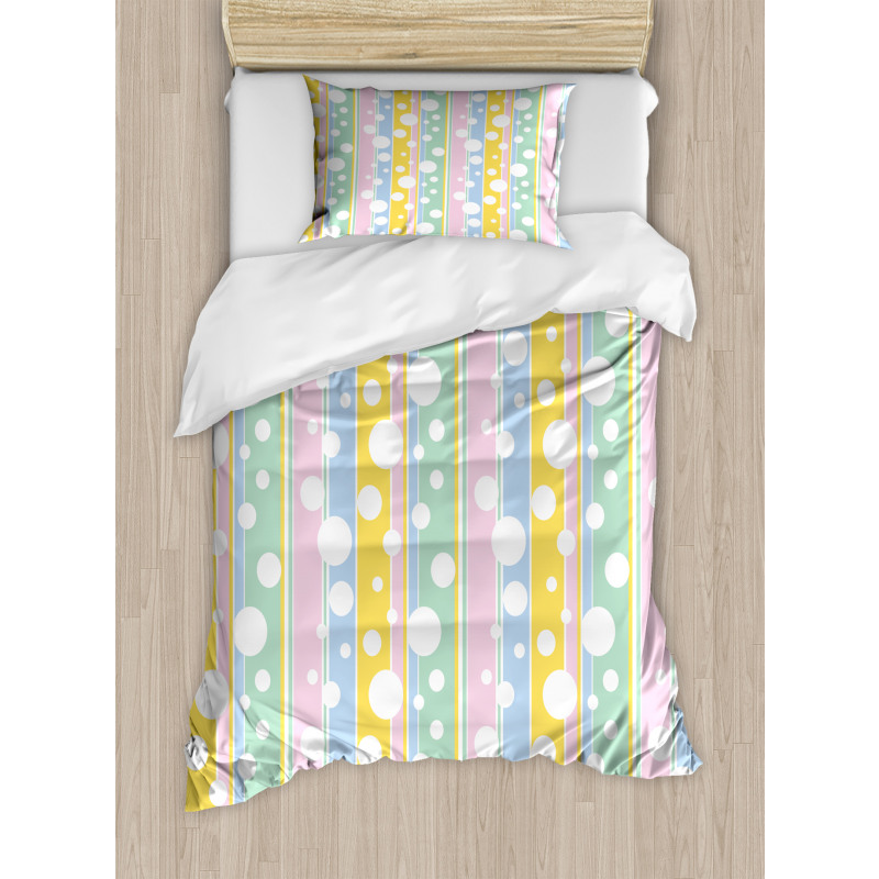 Pastel Colored Stripes Duvet Cover Set