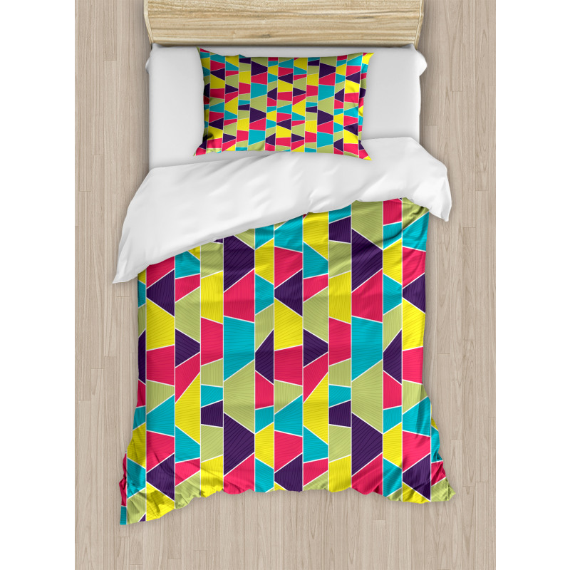 Mosaic Trapezoid Art Duvet Cover Set