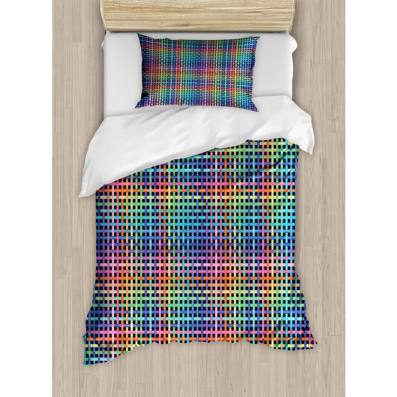 Crossed Stripes Design Duvet Cover Set