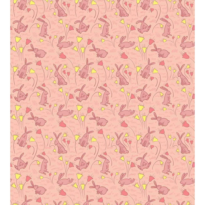 Bunnnies and Flowers Duvet Cover Set