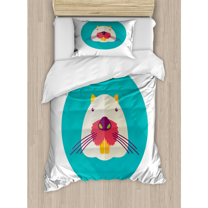 Cartoon Beaver Design Duvet Cover Set