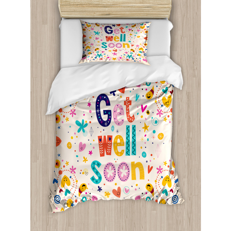 Get Well Soon Wish Cheery Duvet Cover Set