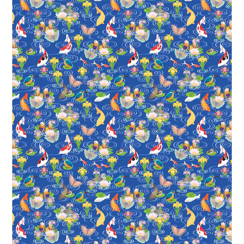 Traditional Koi Pond Duvet Cover Set