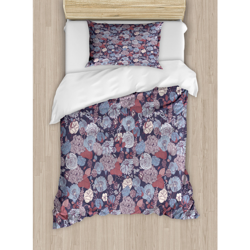 Romantic Flowers Garden Duvet Cover Set