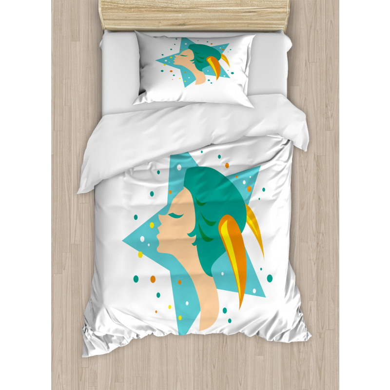 Woman and Horn Duvet Cover Set