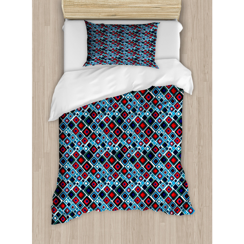 Abstract Squares Design Duvet Cover Set