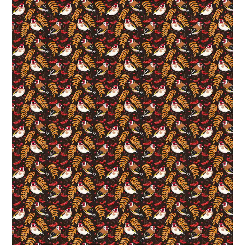Goldfinch Berry Pattern Duvet Cover Set