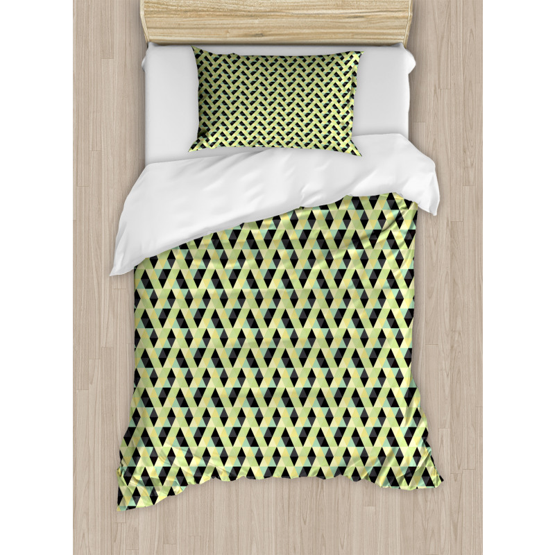 Abstract Grid Style Retro Duvet Cover Set