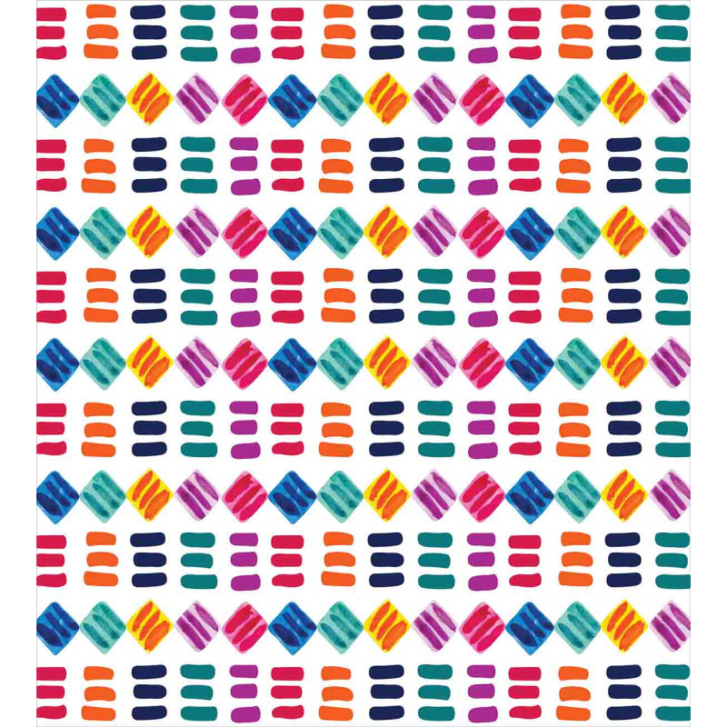 Watercolor Squares Lines Duvet Cover Set