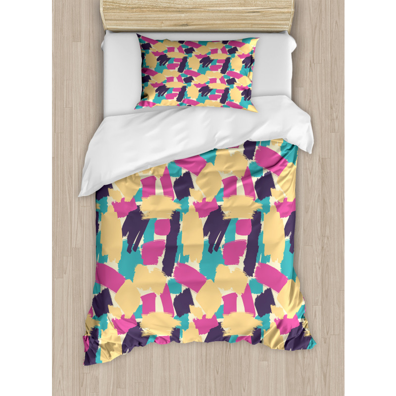 Bold Grunge Brushstrokes Duvet Cover Set