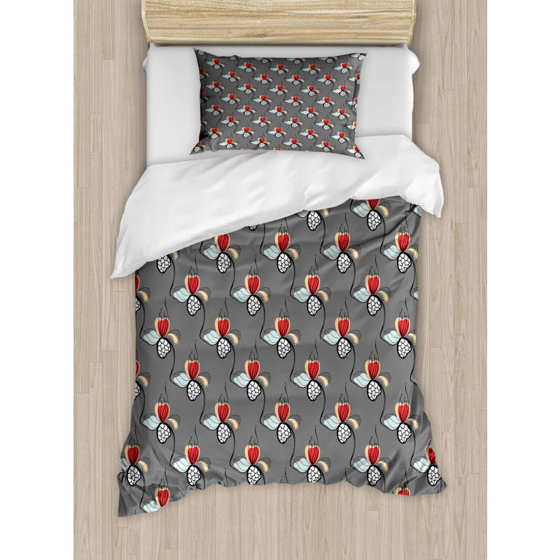 Abstract Herb Motifs Duvet Cover Set