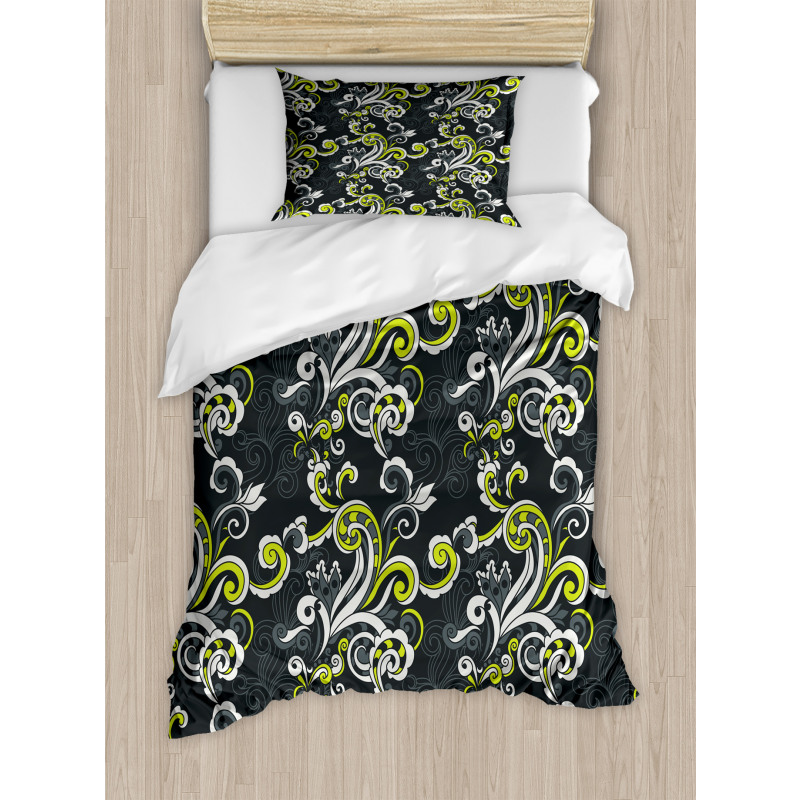 Vintage Foliage Swirls Duvet Cover Set