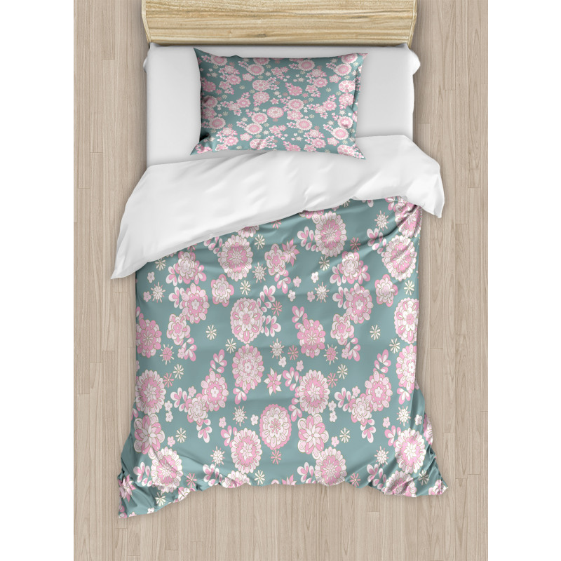 Romantic Pastel Foliage Duvet Cover Set