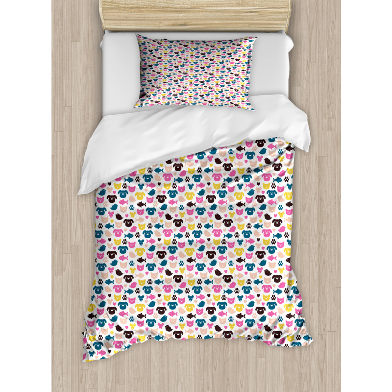 Colorful Cheerful Pets Duvet Cover Set