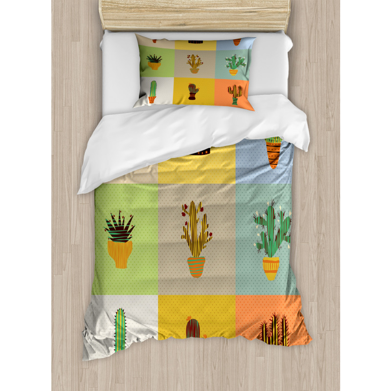 Botanical Cactus Flower Duvet Cover Set