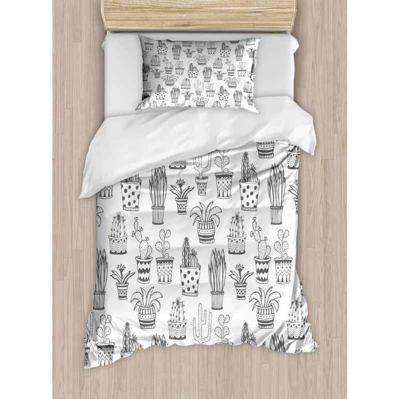 Doodle Flora in Pots Duvet Cover Set