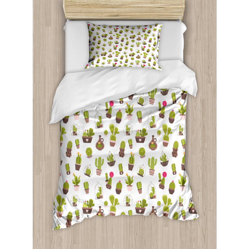 Garden Plants Succulents Duvet Cover Set