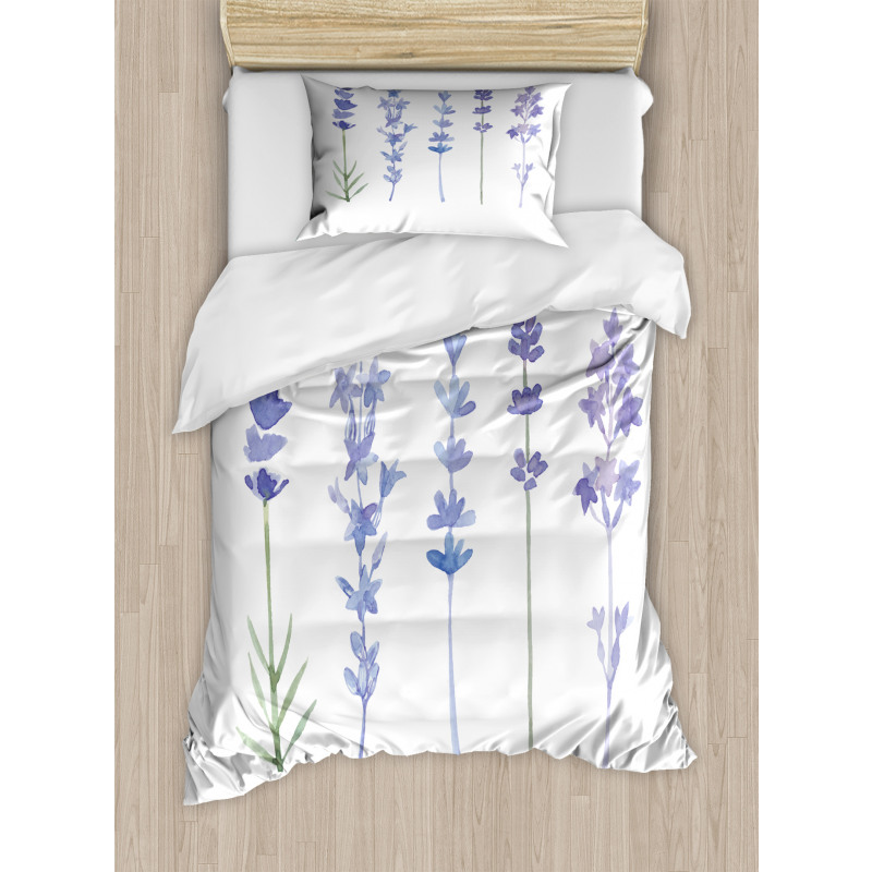 Watercolor Rural Herbs Duvet Cover Set