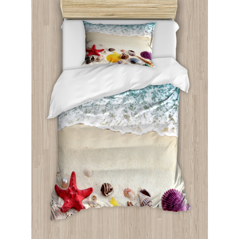 Sea Shells on Sandy Coast Duvet Cover Set