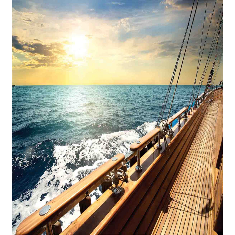 Yacht on Sea Sunset Duvet Cover Set
